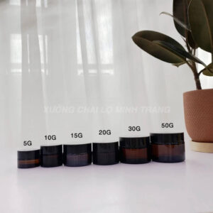 Hủ Thủy Tinh NÂU/NẮP ĐEN Cao Cấp Chiết Mỹ Phẩm 8 hu thuy tinh nau nap den cao cap chiet my pham 9