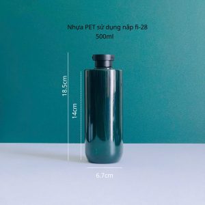 Chai đựng dầu gội PET xanh ngọc nắp bật 500ml