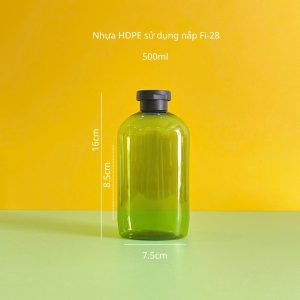 Chai đựng dầu gội PET xanh ngọc nắp bật 500ml